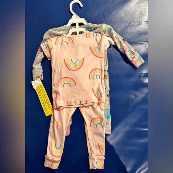 🔥NWT Girls Carter’s 4pc pajama tops & pants set - Picture 7 of 10